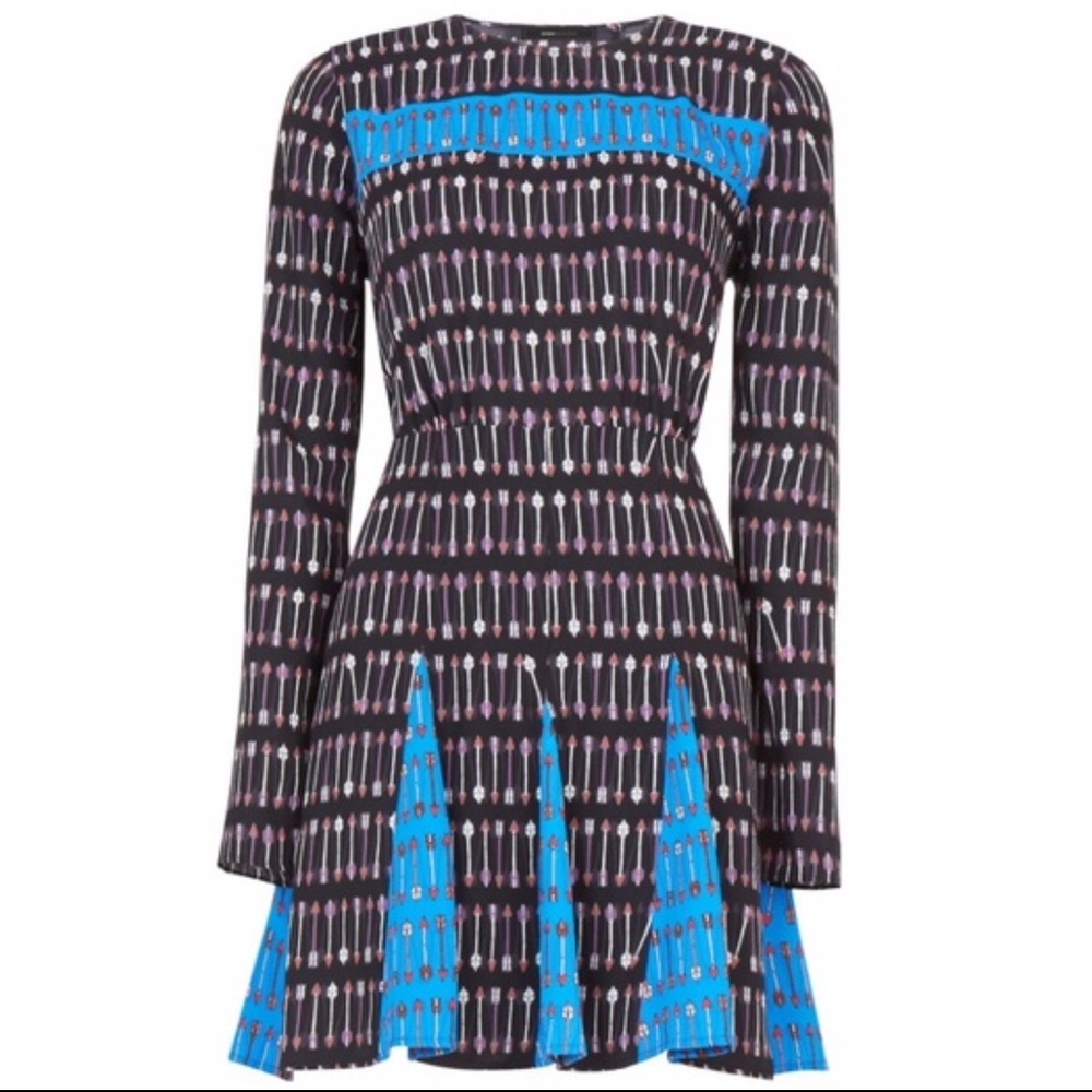 Stylish Black and Blue Patterned Dress